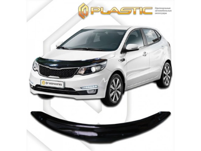 Дефлектор капота (Classic черный) Kia Rio хечбек 2015–н.в.