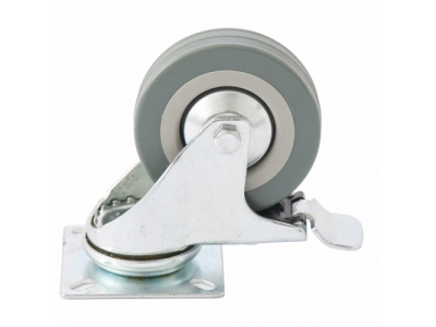 Колесо поворотное с тормозом d-100 мм., крепление платформенное СИБРТЕХ