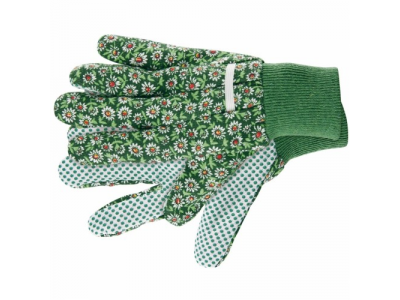 Перчатки садовые х/б ткань с ПВХ точкой, манжет, M //PALISAD