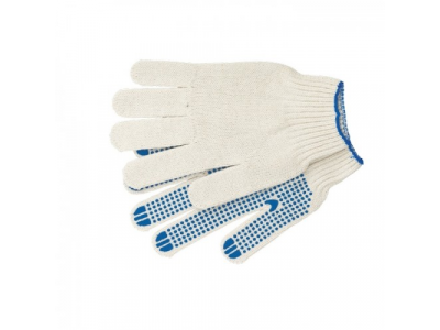Перчатки х/б, ПВХ "точка", 7 класс // Сибртех Россия