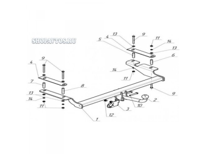 Фаркоп на Chevrolet Aveo седан 2002-2012гг.
