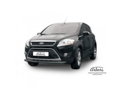 Защита переднего бампера Arbori d57 черная FORD KUGA 2008-2013