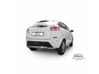 Защита заднего бампера Arbori d42 + d42 двойная LADA XRAY 2016-