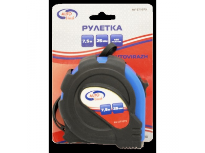 Рулетка обрезиненный корпус 7,5мх25мм