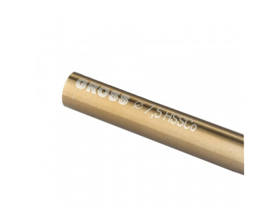 Сверло спиральное по металлу, 7,5 мм, HSS-Co GROSS