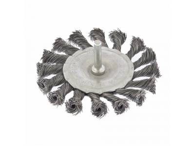 Щетка для дрели, 100 мм, плоская со шпилькой, крученая металлическая проволока // MATRIX