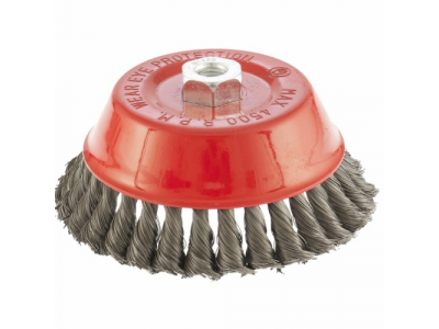 Щетка для УШМ, 150 мм, М14, "чашка", крученая проволока 0,35 мм// MTX