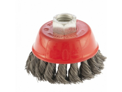 Щетка для УШМ, 75 мм, М14, "чашка", крученая проволока 0,35 мм// MTX