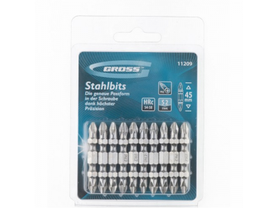 Набор бит двухстор., Ph2-Ph2х45мм, сталь S2, 10шт //GROSS