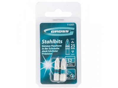 Набор бит PH2х25, сталь S2, 2шт //GROSS