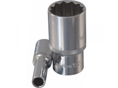 Головка торцевая 12 гранная глубокая 1/2"DR 21мм., Ombra 112221