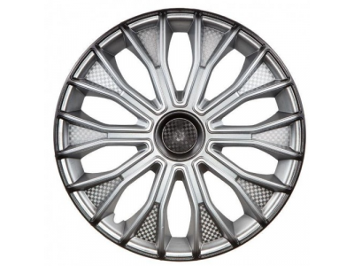 Колпаки колесные 14 дюймов Волтек +, серебристо-черный, карбон