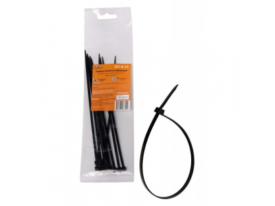 Стяжки (хомуты) кабельные 3,6*200 мм, пластиковые, черные, 10 шт.